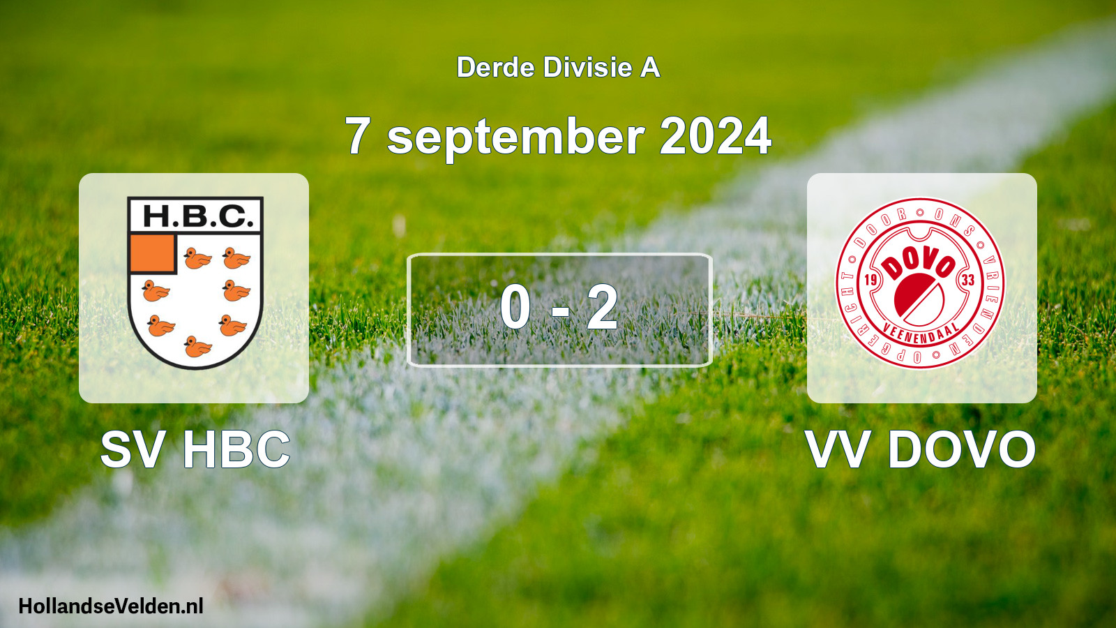 Gespeelde wedstrijd: SV HBC - VV DOVO 0 - 2 (7 september 2024)