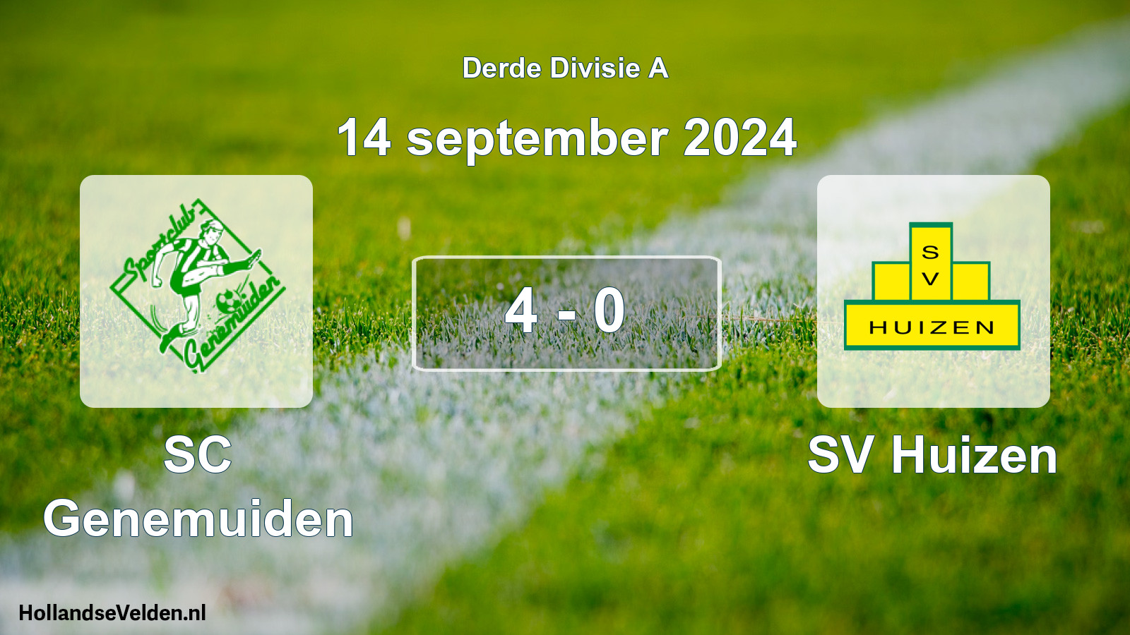 Gespeelde wedstrijd: SC Genemuiden - SV Huizen 4 - 0 (14 september 2024)