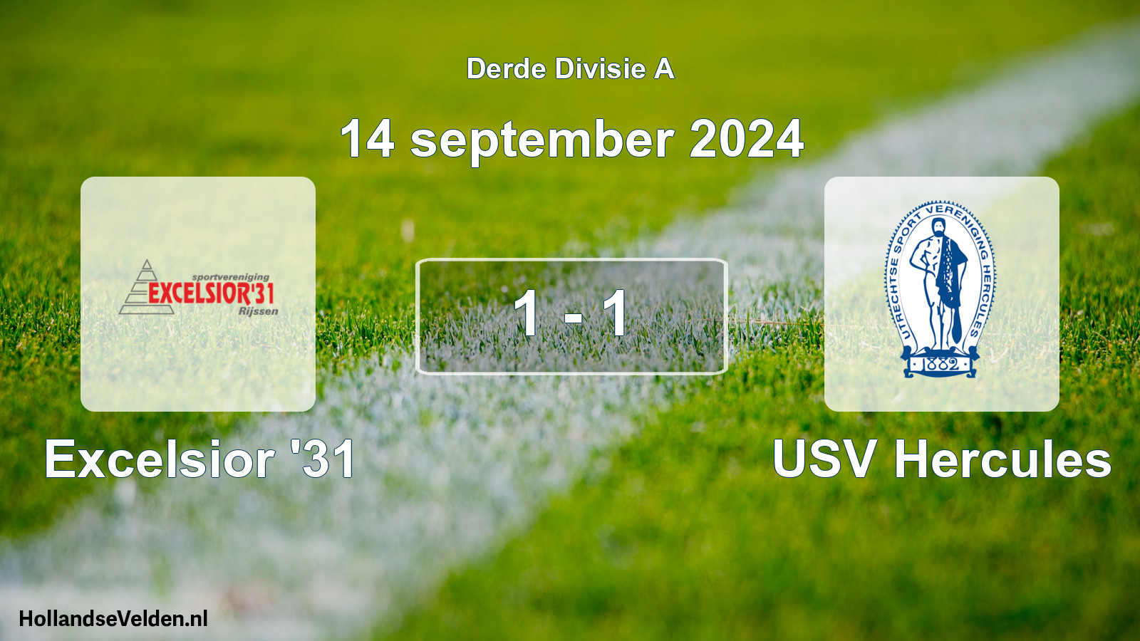 Gespeelde wedstrijd: Excelsior '31 - USV Hercules 1 - 1 (14 september 2024)