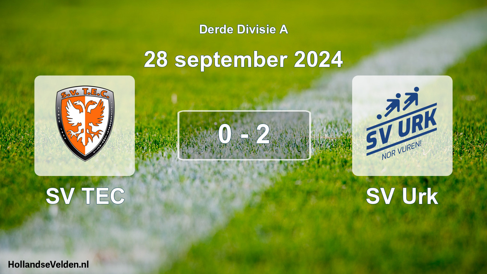 Gespeelde wedstrijd: SV TEC - SV Urk 0 - 2 (28 september 2024)