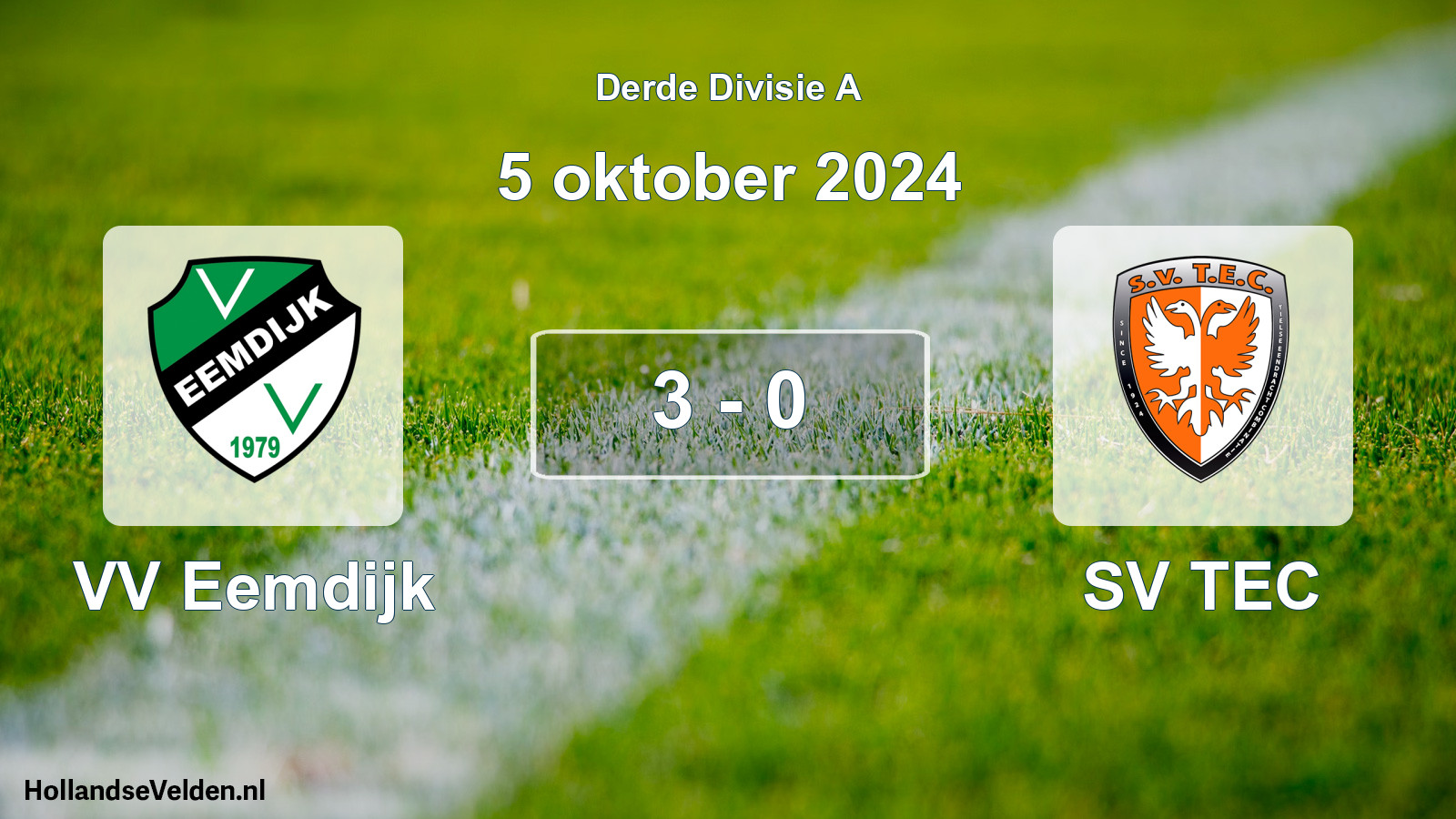 Gespeelde wedstrijd: VV Eemdijk - SV TEC 3 - 0 (5 oktober 2024)