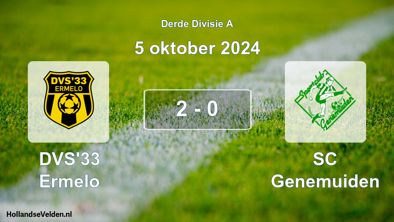 Gespeelde wedstrijd: DVS'33 Ermelo - SC Genemuiden 2 - 0 (5 oktober 2024)