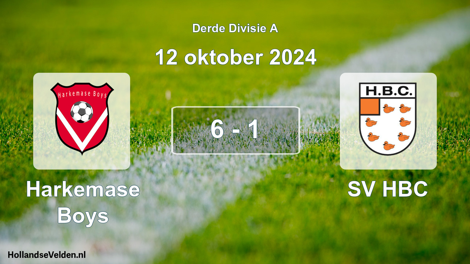 Gespeelde wedstrijd: Harkemase Boys - SV HBC 6 - 1 (12 oktober 2024)
