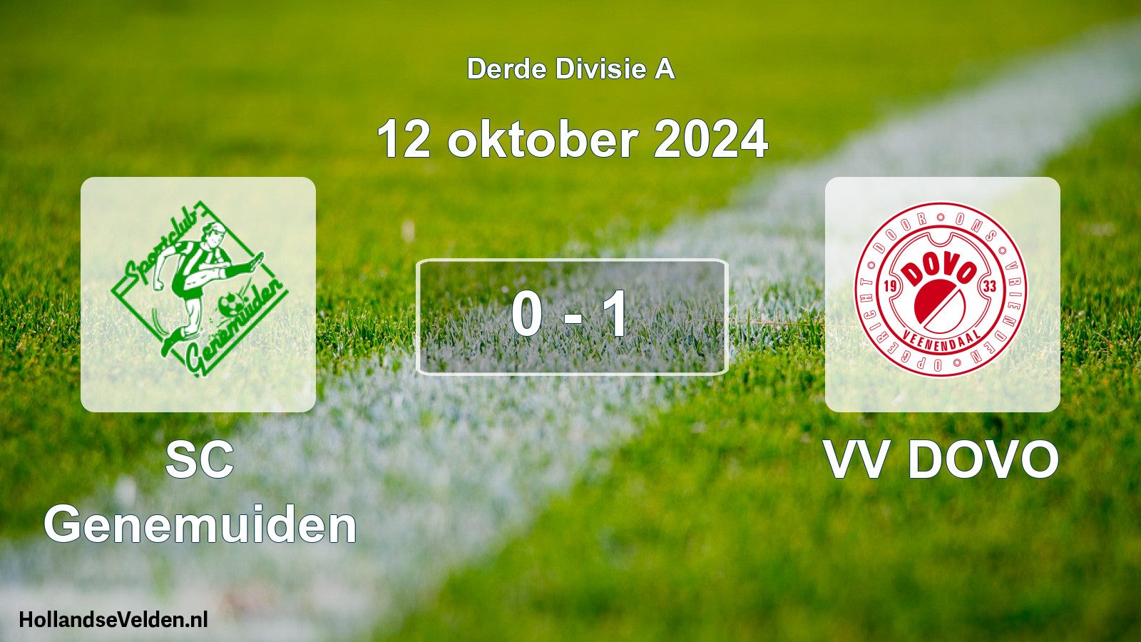 Gespeelde wedstrijd: SC Genemuiden - VV DOVO 0 - 1 (12 oktober 2024)