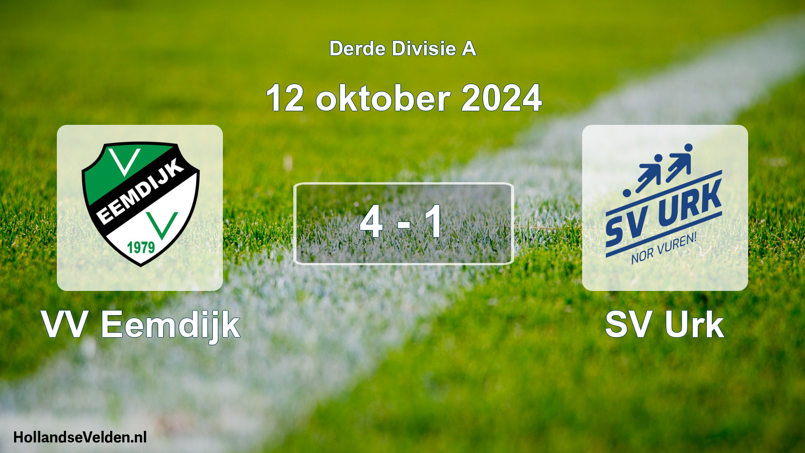 Gespeelde wedstrijd: VV Eemdijk - SV Urk 4 - 1 (12 oktober 2024)