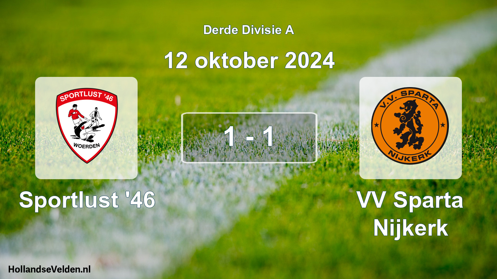 Gespeelde wedstrijd: Sportlust '46 - VV Sparta Nijkerk 1 - 1 (12 oktober 2024)