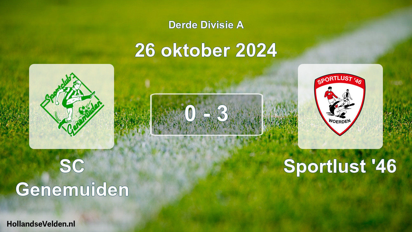 Gespeelde wedstrijd: SC Genemuiden - Sportlust '46 0 - 3 (26 oktober 2024)