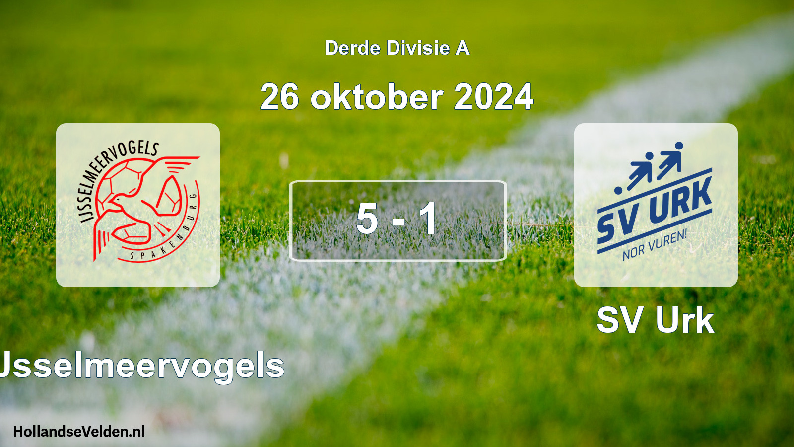 Gespeelde wedstrijd: IJsselmeervogels - SV Urk 5 - 1 (26 oktober 2024)
