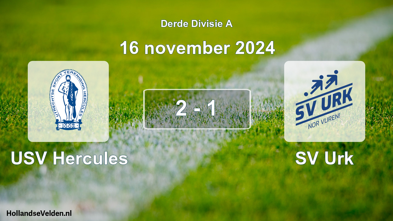 Gespeelde wedstrijd: USV Hercules - SV Urk 2 - 1 (16 november 2024)