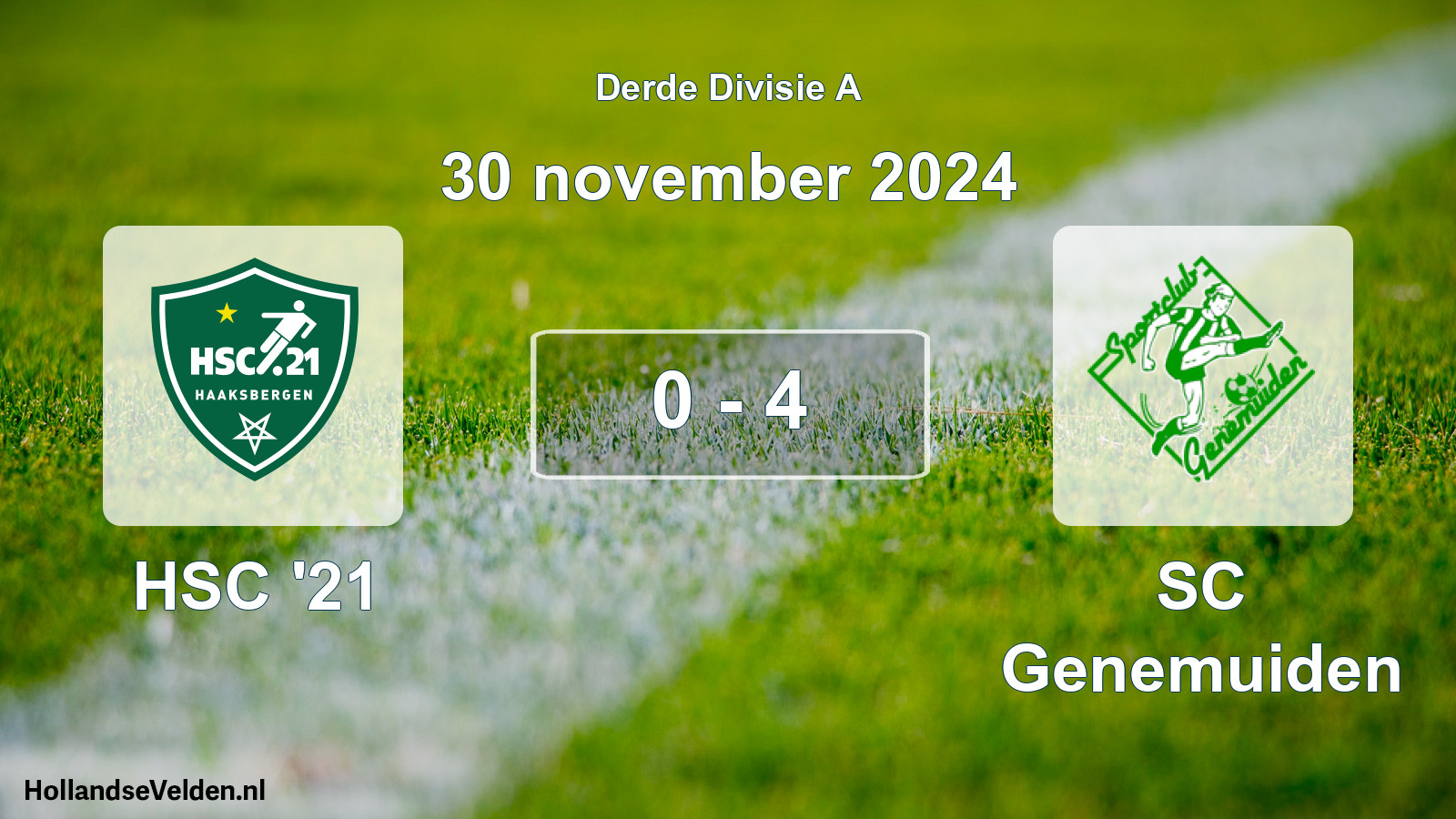 Gespeelde wedstrijd: HSC '21 - SC Genemuiden 0 - 4 (30 november 2024)