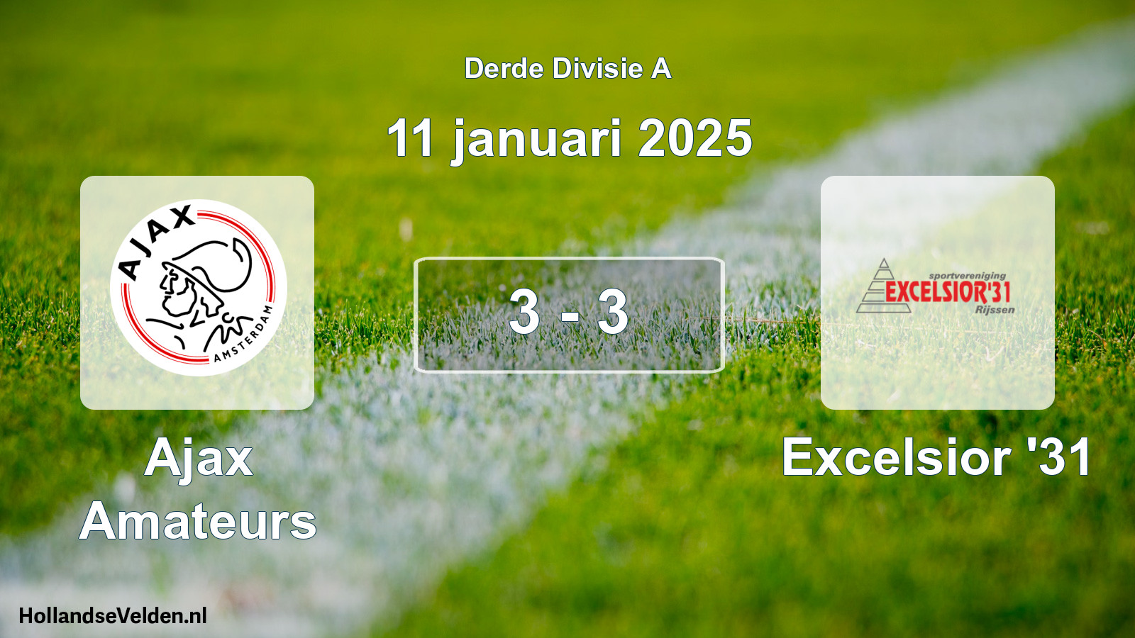 Gespeelde wedstrijd: Ajax Amateurs - Excelsior '31 3 - 3 (11 januari 2025)