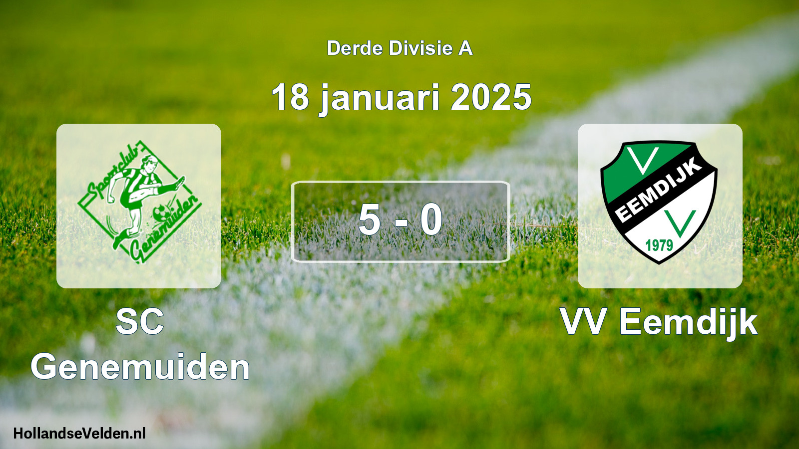 Gespeelde wedstrijd: SC Genemuiden - VV Eemdijk 5 - 0 (18 januari 2025)
