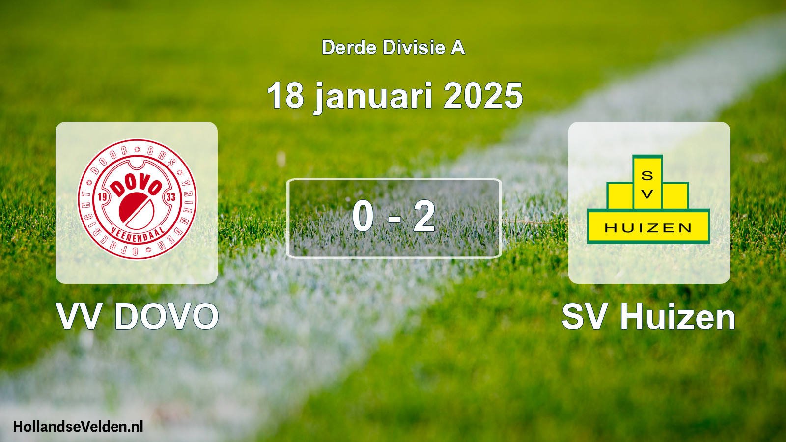 Gespeelde wedstrijd: VV DOVO - SV Huizen 0 - 2 (18 januari 2025)