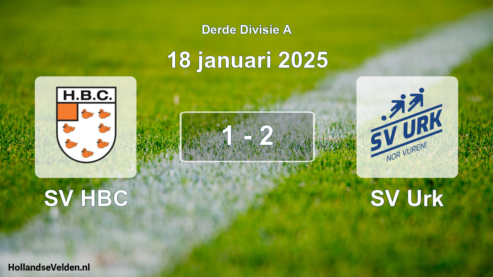 Gespeelde wedstrijd: SV HBC - SV Urk 1 - 2 (18 januari 2025)