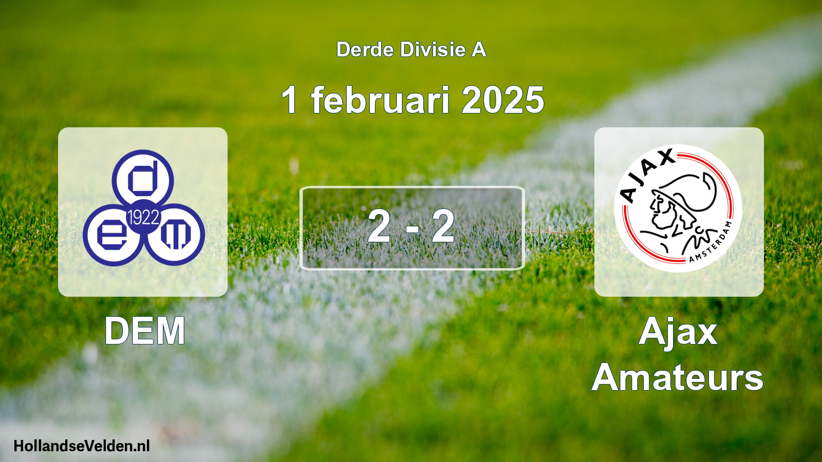 Gespeelde wedstrijd: DEM - Ajax Amateurs 2 - 2 (1 februari 2025)