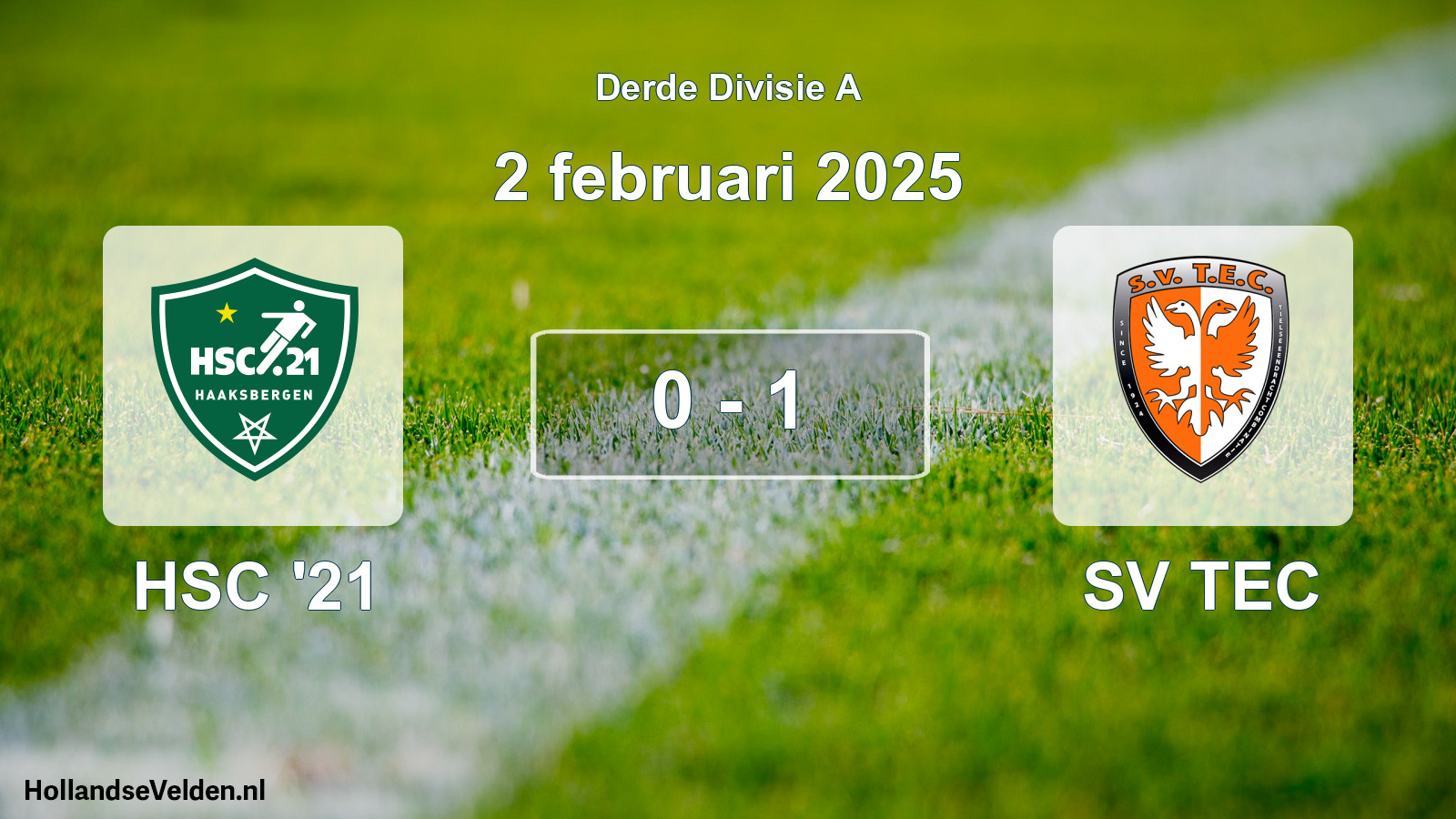 Gespeelde wedstrijd: HSC '21 - SV TEC 0 - 1 (2 februari 2025)
