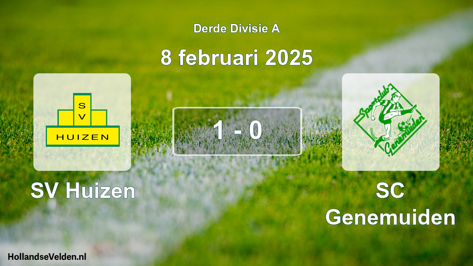 Gespeelde wedstrijd: SV Huizen - SC Genemuiden 1 - 0 (8 februari 2025)
