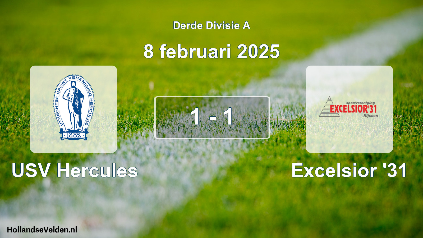 Gespeelde wedstrijd: USV Hercules - Excelsior '31 1 - 1 (8 februari 2025)