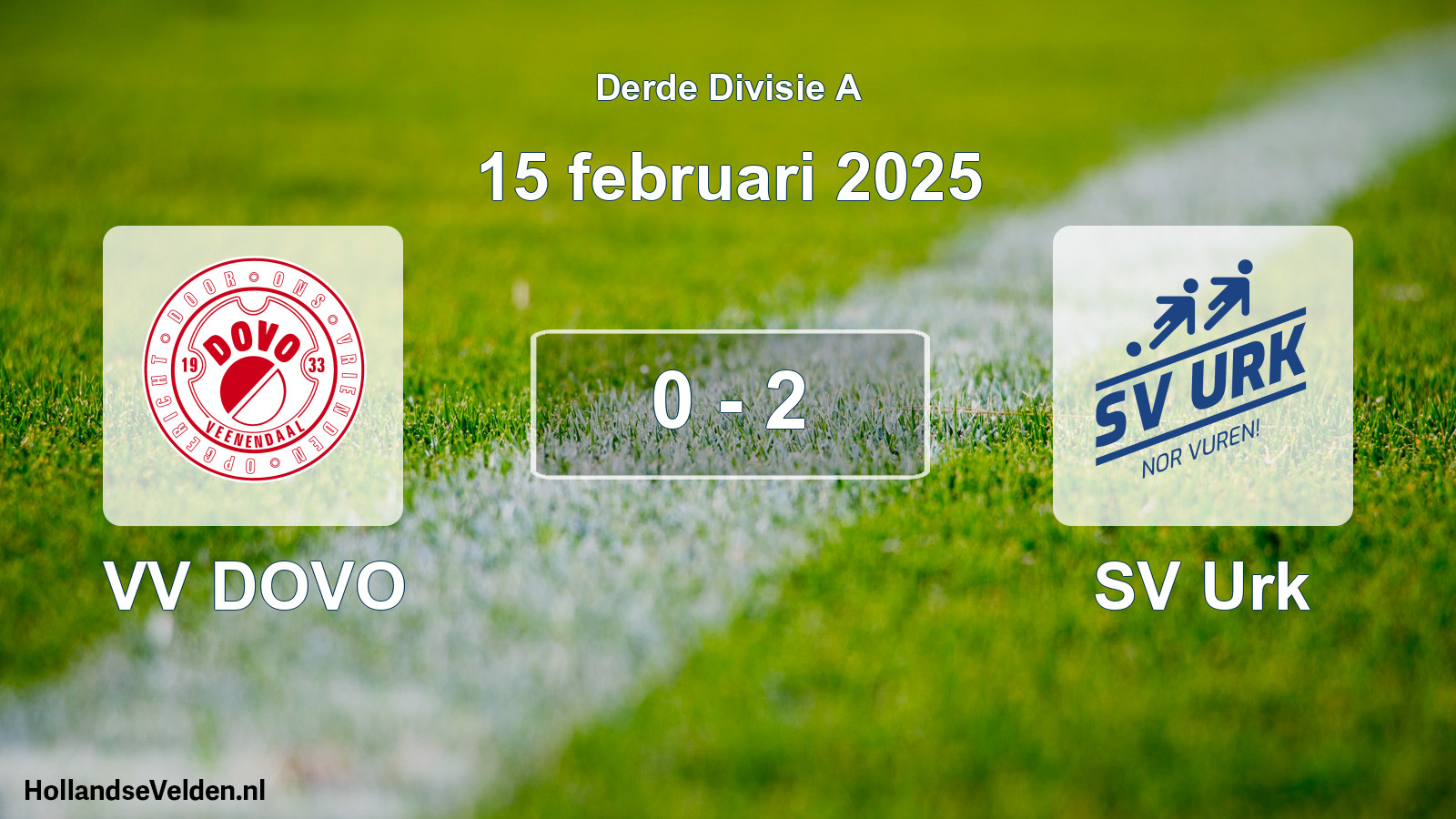 Gespeelde wedstrijd: VV DOVO - SV Urk 0 - 2 (15 februari 2025)