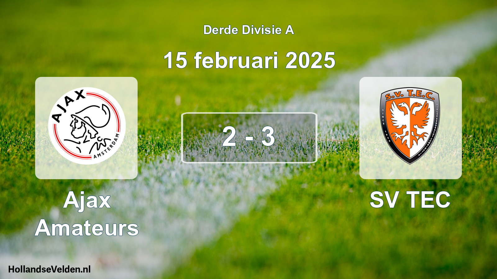 Gespeelde wedstrijd: Ajax Amateurs - SV TEC 2 - 3 (15 februari 2025)