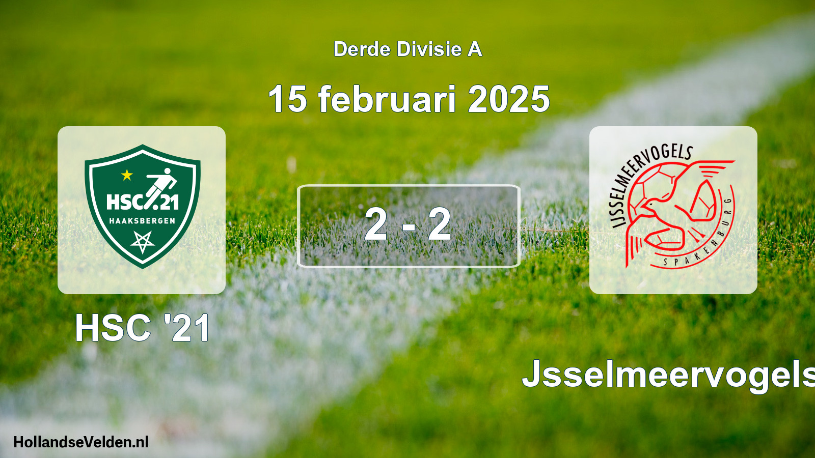 Gespeelde wedstrijd: HSC '21 - IJsselmeervogels 2 - 2 (15 februari 2025)