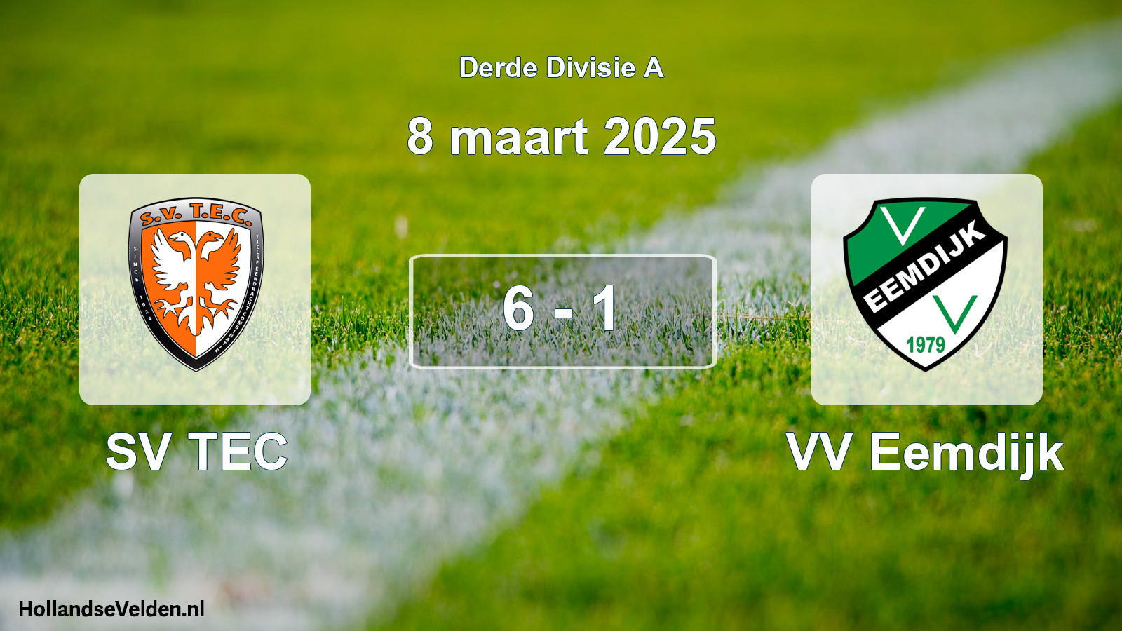Gespeelde wedstrijd: SV TEC - VV Eemdijk 6 - 1 (8 maart 2025)