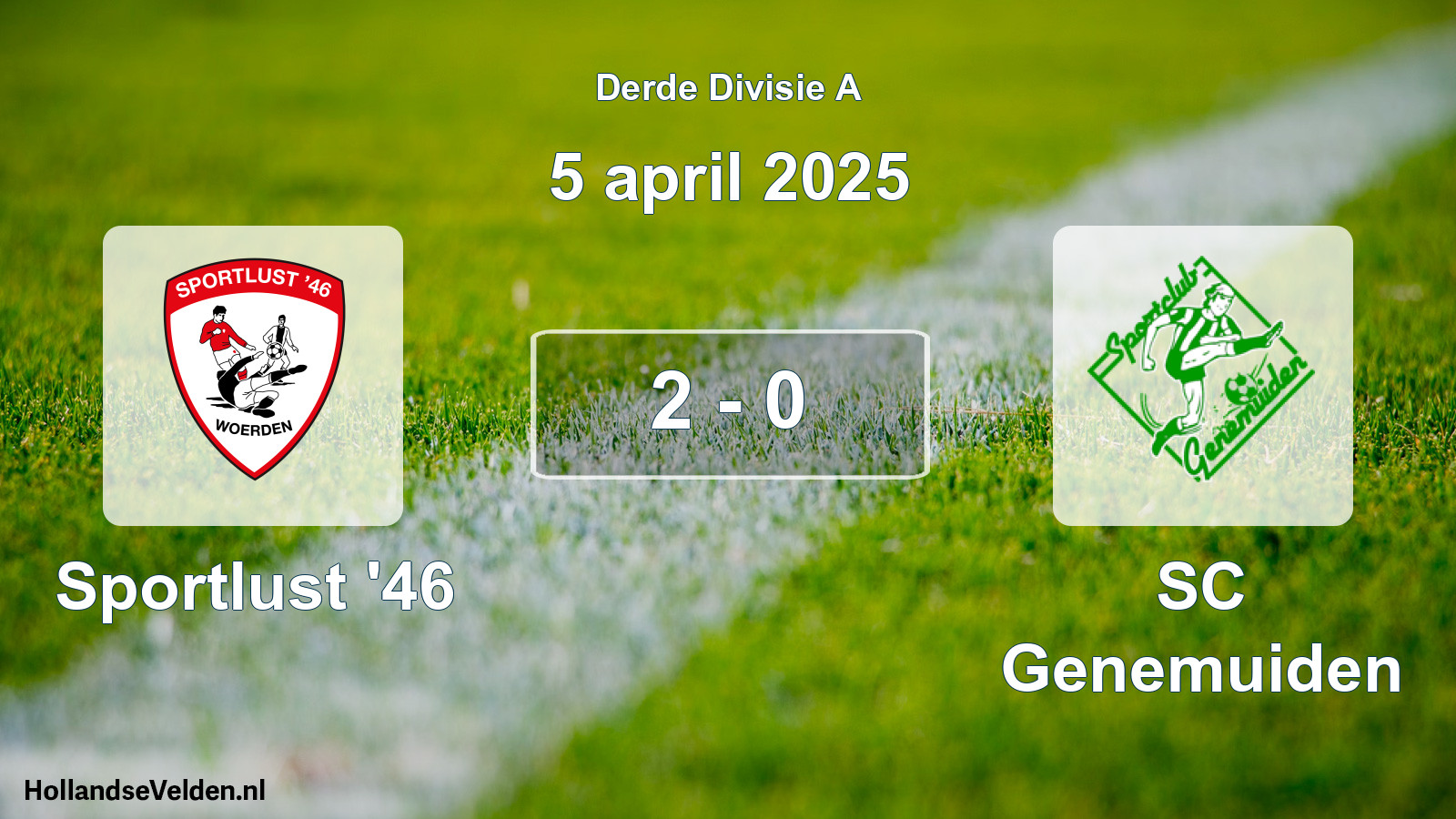 Gespeelde wedstrijd: Sportlust '46 - SC Genemuiden 2 - 0 (5 april 2025)
