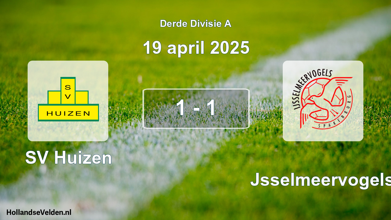 Gespeelde wedstrijd: SV Huizen - IJsselmeervogels 1 - 1 (19 april 2025)
