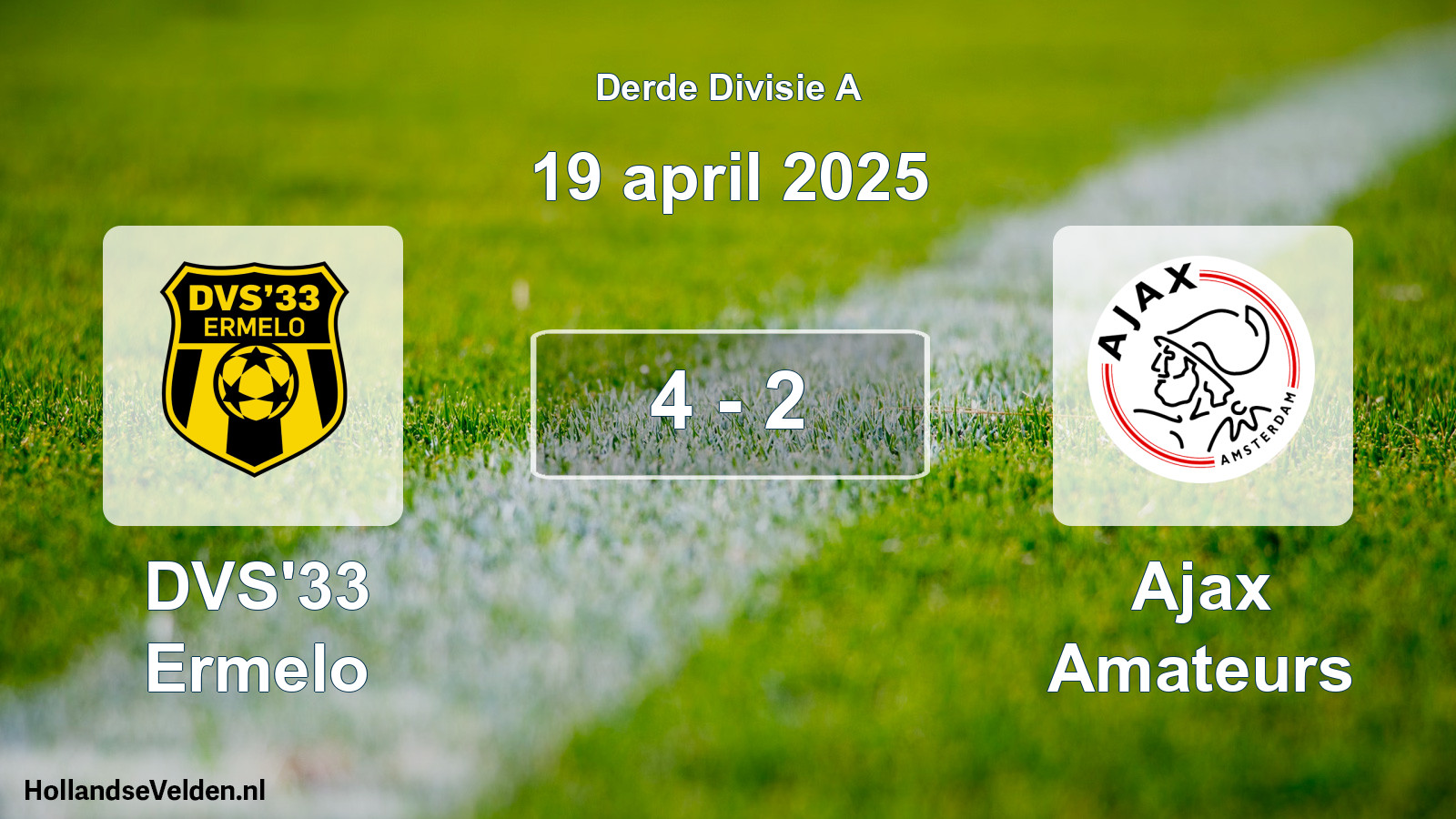 Gespeelde wedstrijd: DVS'33 Ermelo - Ajax Amateurs 4 - 2 (19 april 2025)