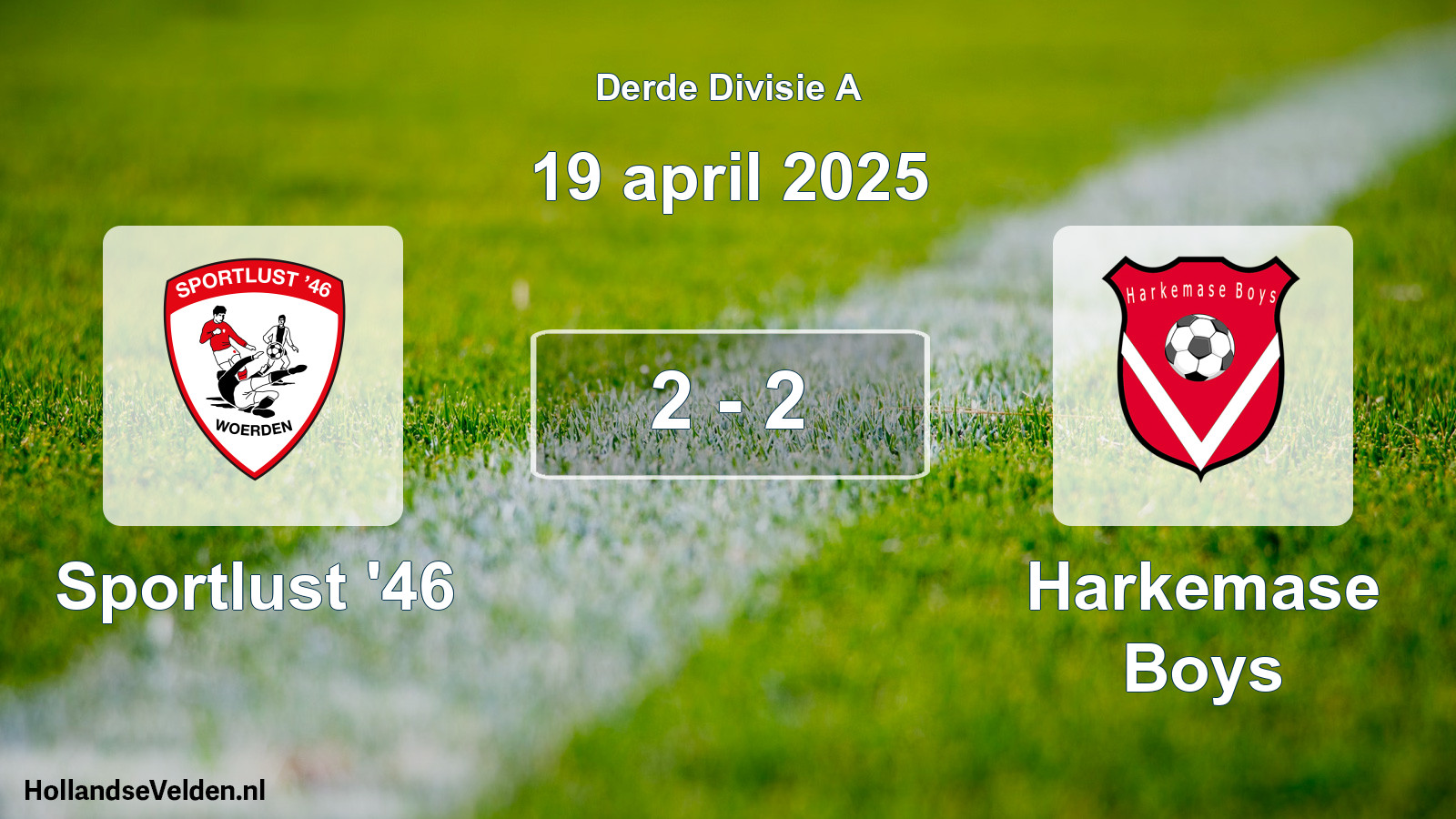 Gespeelde wedstrijd: Sportlust '46 - Harkemase Boys 2 - 2 (19 april 2025)