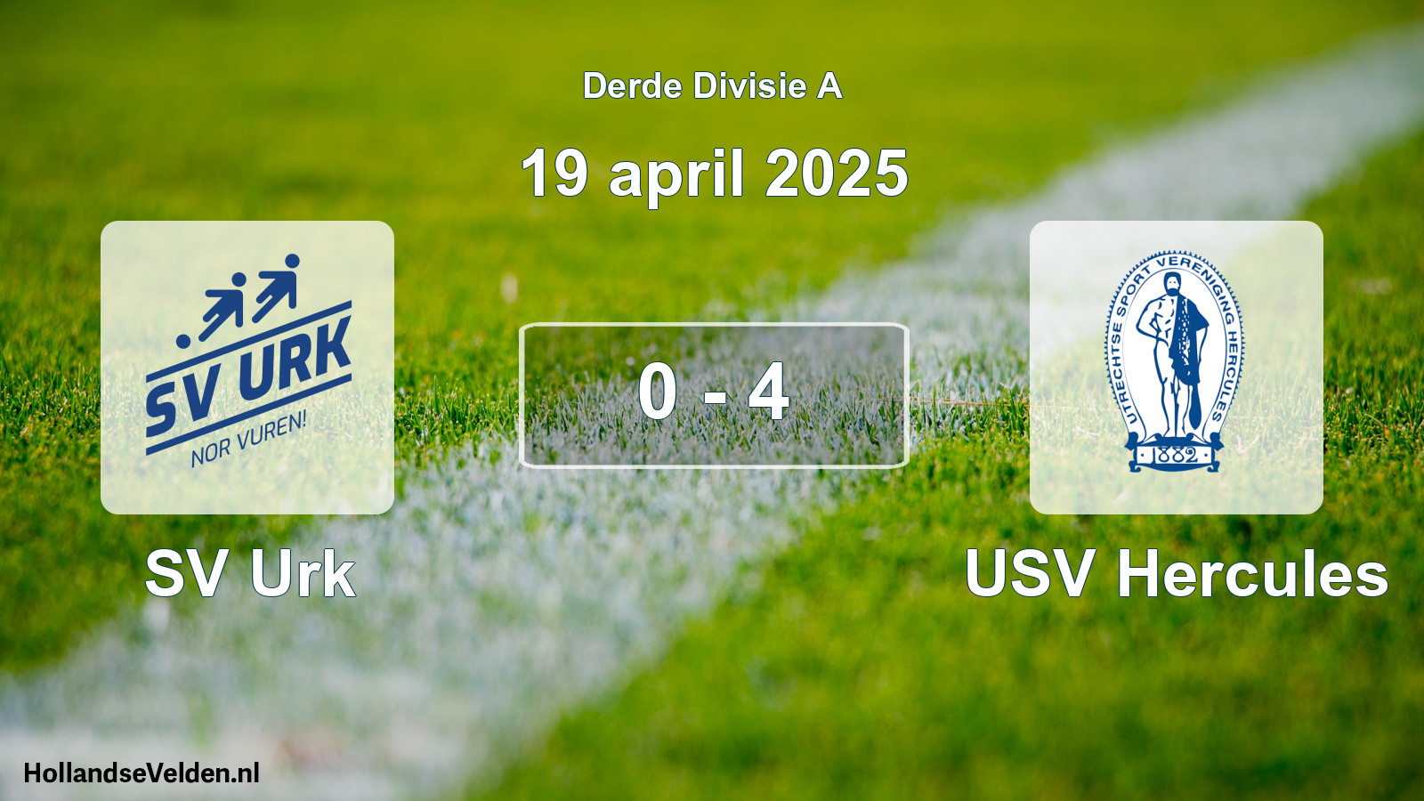 Gespeelde wedstrijd: SV Urk - USV Hercules 0 - 4 (19 april 2025)