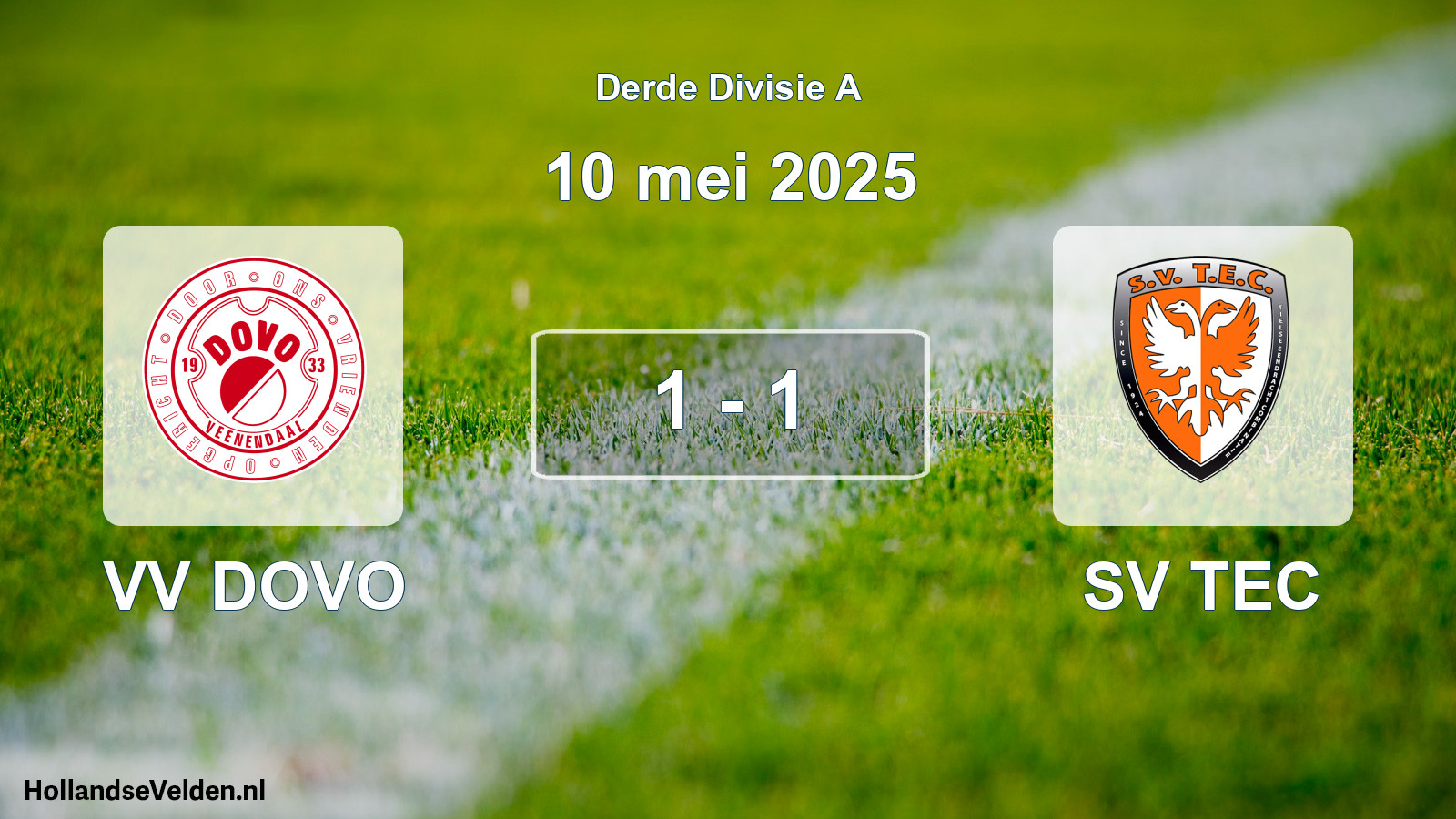 Gespeelde wedstrijd: VV DOVO - SV TEC 1 - 1 (10 mei 2025)