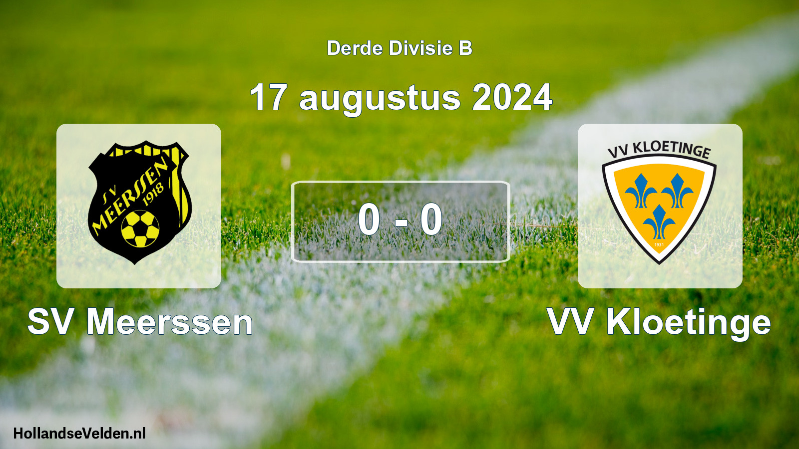 Gespeelde wedstrijd: SV Meerssen - VV Kloetinge 0 - 0 (17 augustus 2024)