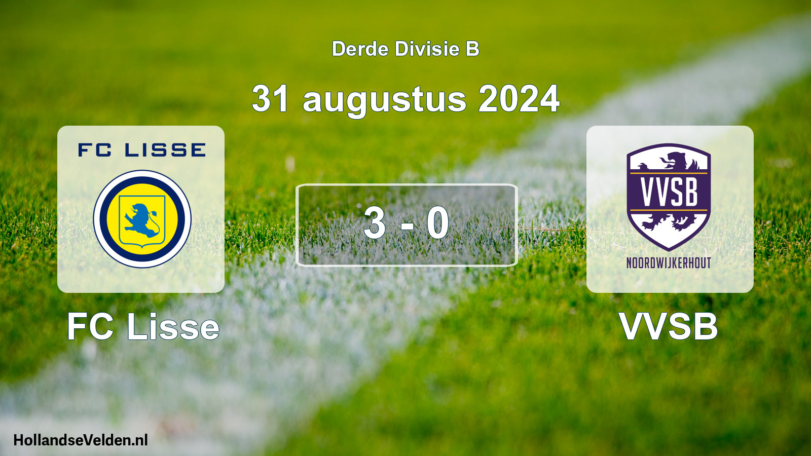 Gespeelde wedstrijd: FC Lisse - VVSB 3 - 0 (31 augustus 2024)