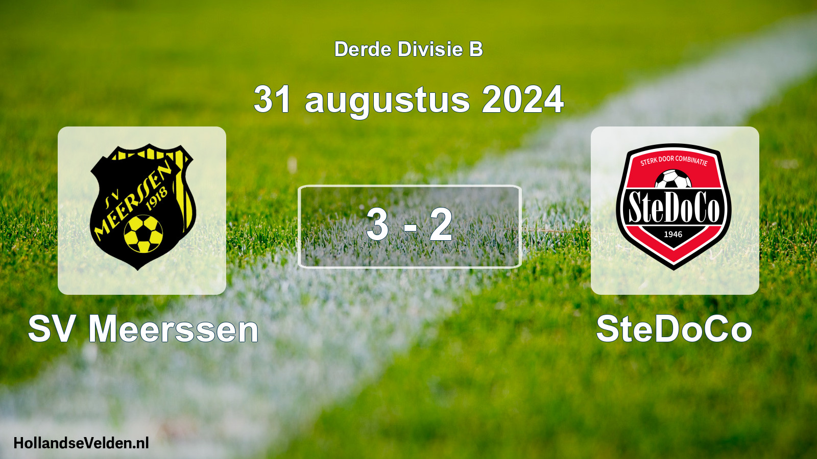 Gespeelde wedstrijd: SV Meerssen - SteDoCo 3 - 2 (31 augustus 2024)