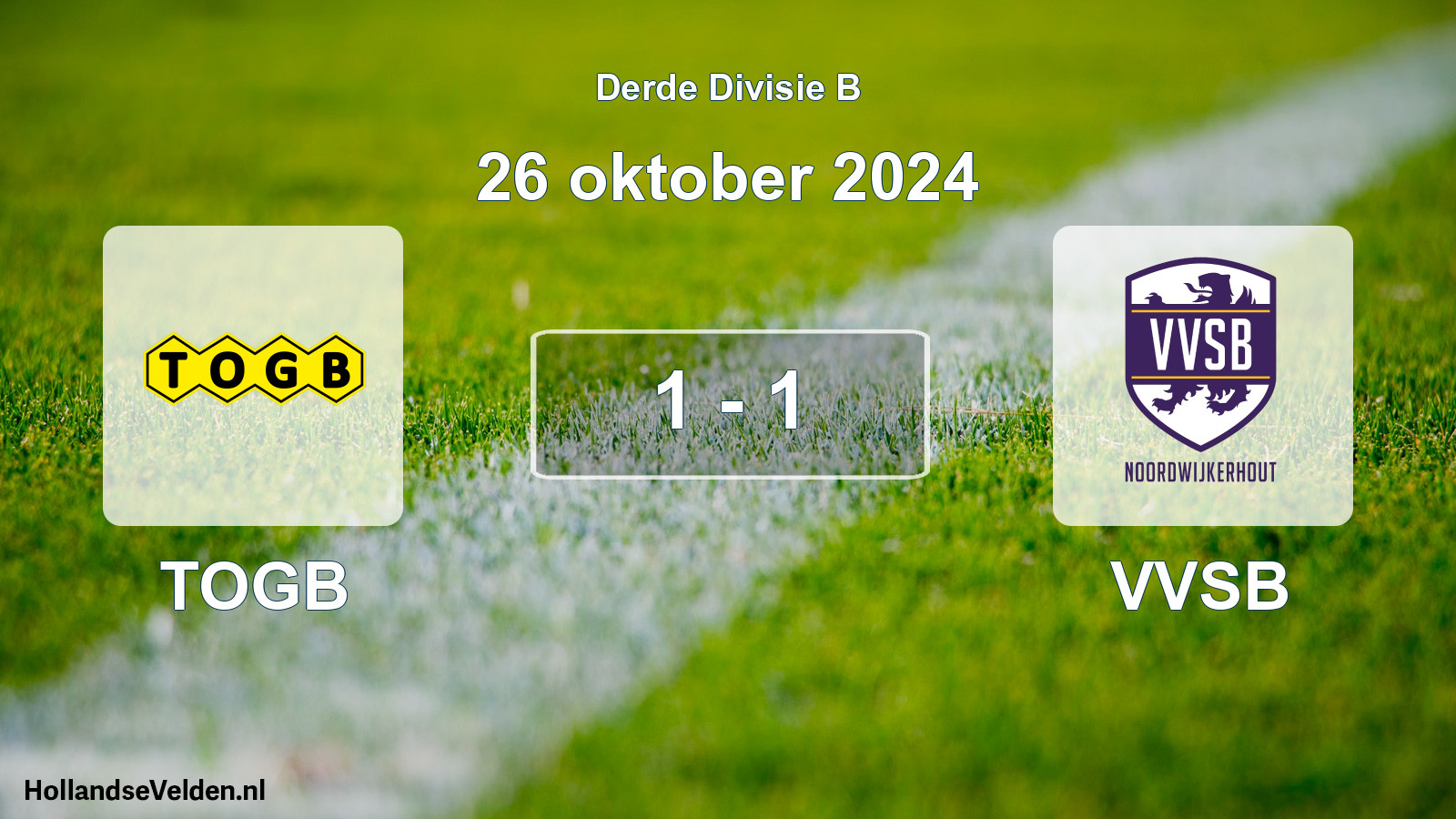 Gespeelde wedstrijd: TOGB - VVSB 1 - 1 (26 oktober 2024)