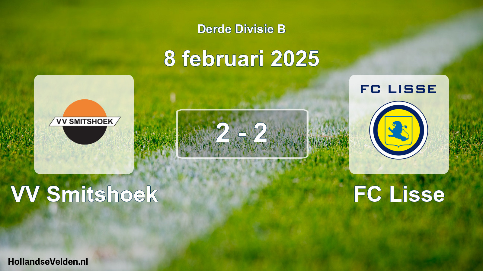 Gespeelde wedstrijd: VV Smitshoek - FC Lisse 2 - 2 (8 februari 2025)