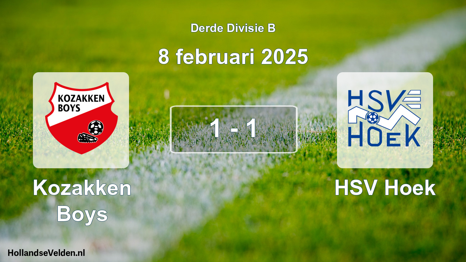 Gespeelde wedstrijd: Kozakken Boys - HSV Hoek 1 - 1 (8 februari 2025)