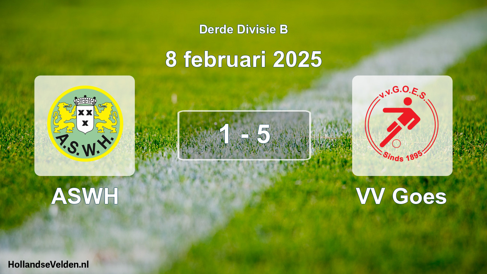 Gespeelde wedstrijd: ASWH - VV Goes 1 - 5 (8 februari 2025)