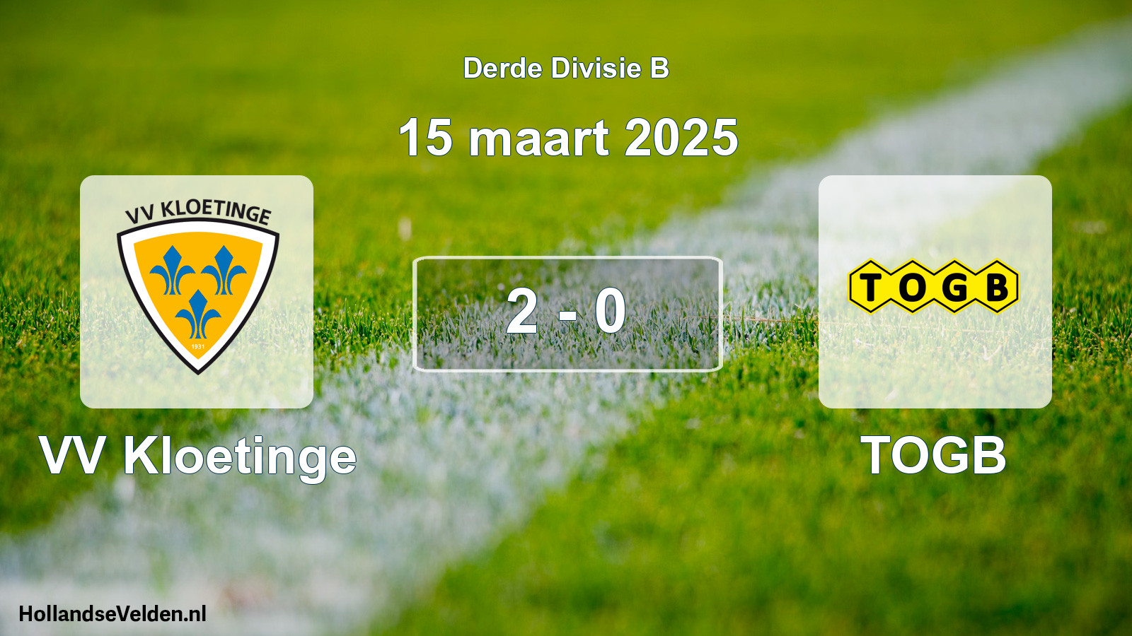 Gespeelde wedstrijd: VV Kloetinge - TOGB 2 - 0 (15 maart 2025)