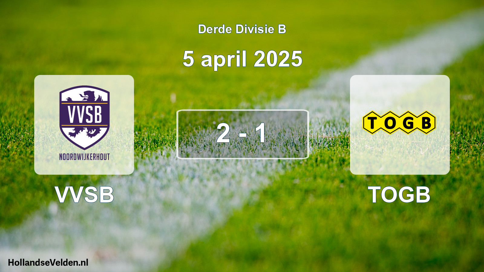 Gespeelde wedstrijd: VVSB - TOGB 2 - 1 (5 april 2025)