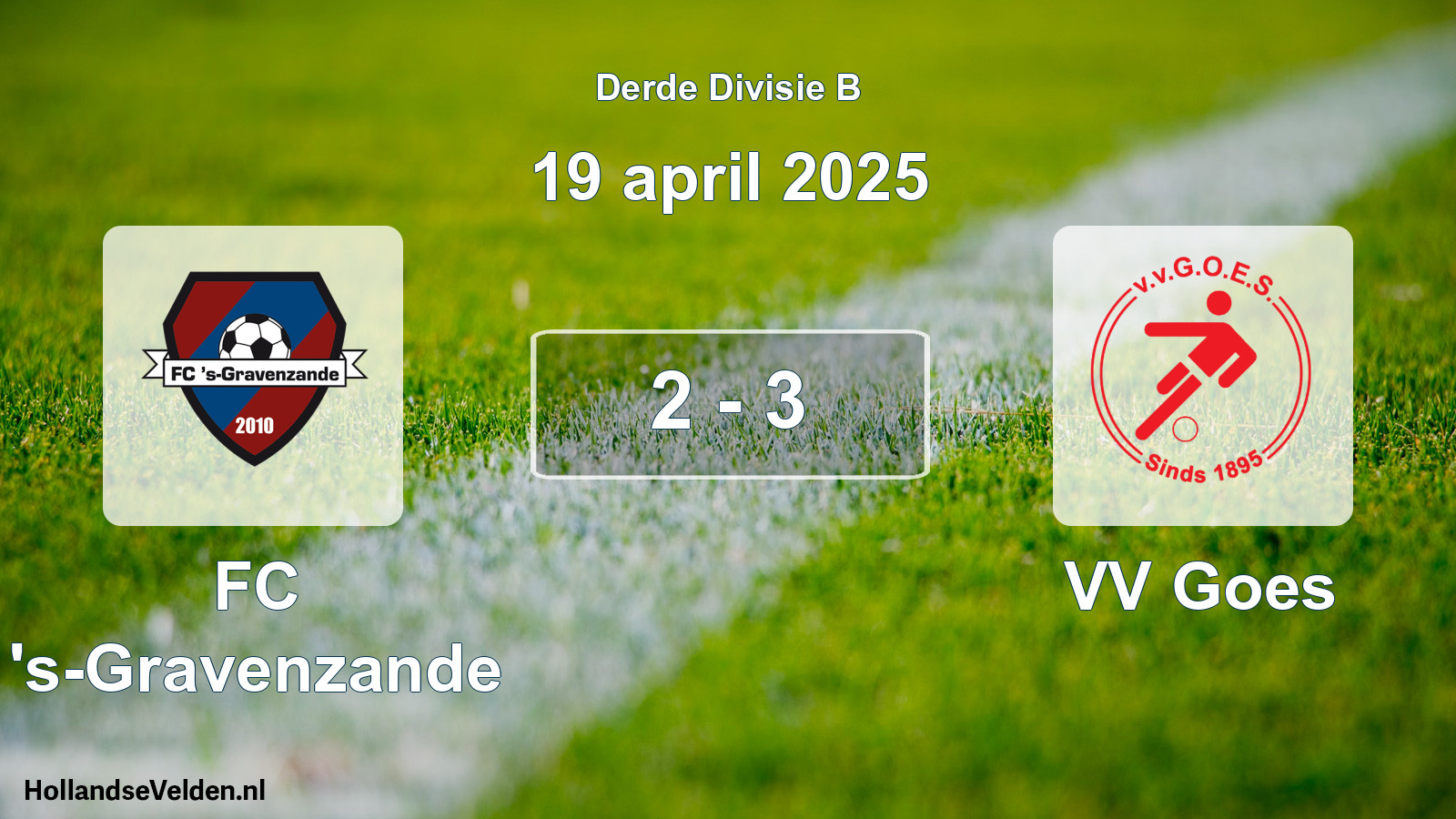 Gespeelde wedstrijd: FC 's-Gravenzande - VV Goes 2 - 3 (19 april 2025)