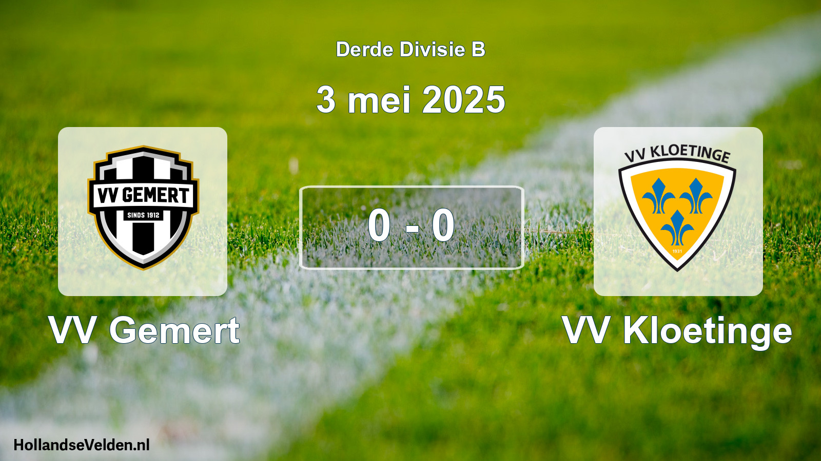 Gespeelde wedstrijd: VV Gemert - VV Kloetinge 0 - 0 (3 mei 2025)
