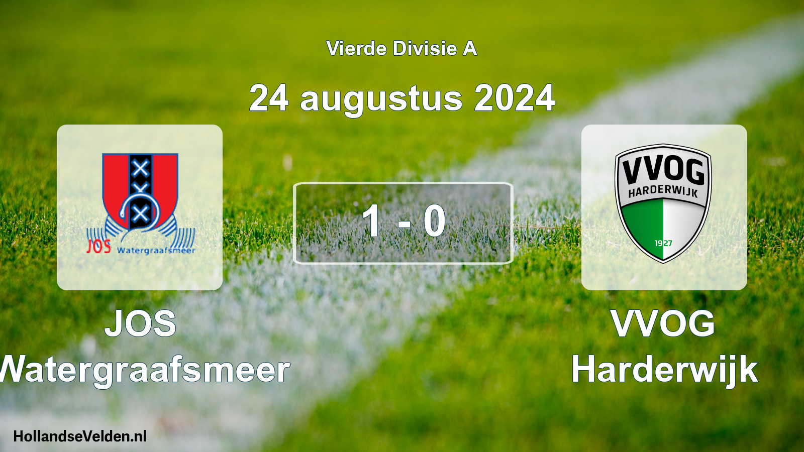 Gespeelde wedstrijd: JOS Watergraafsmeer - VVOG Harderwijk 1 - 0 (24 augustus 2024)