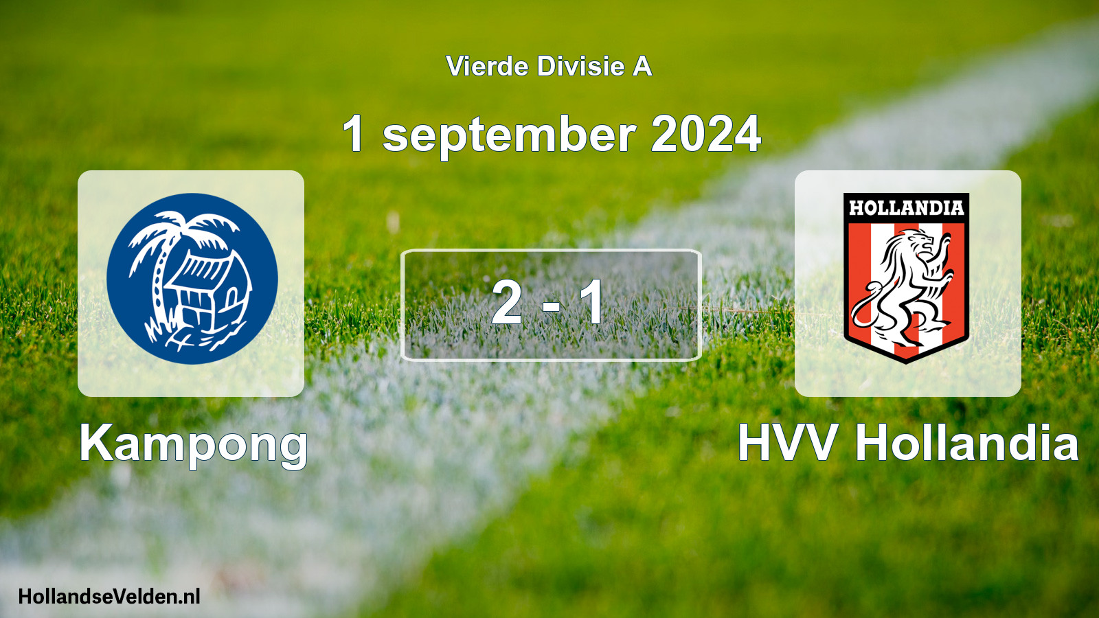 Gespeelde wedstrijd: Kampong - HVV Hollandia 2 - 1 (1 september 2024)