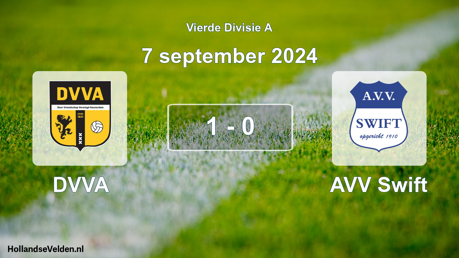 Gespeelde wedstrijd: DVVA - AVV Swift 1 - 0 (7 september 2024)