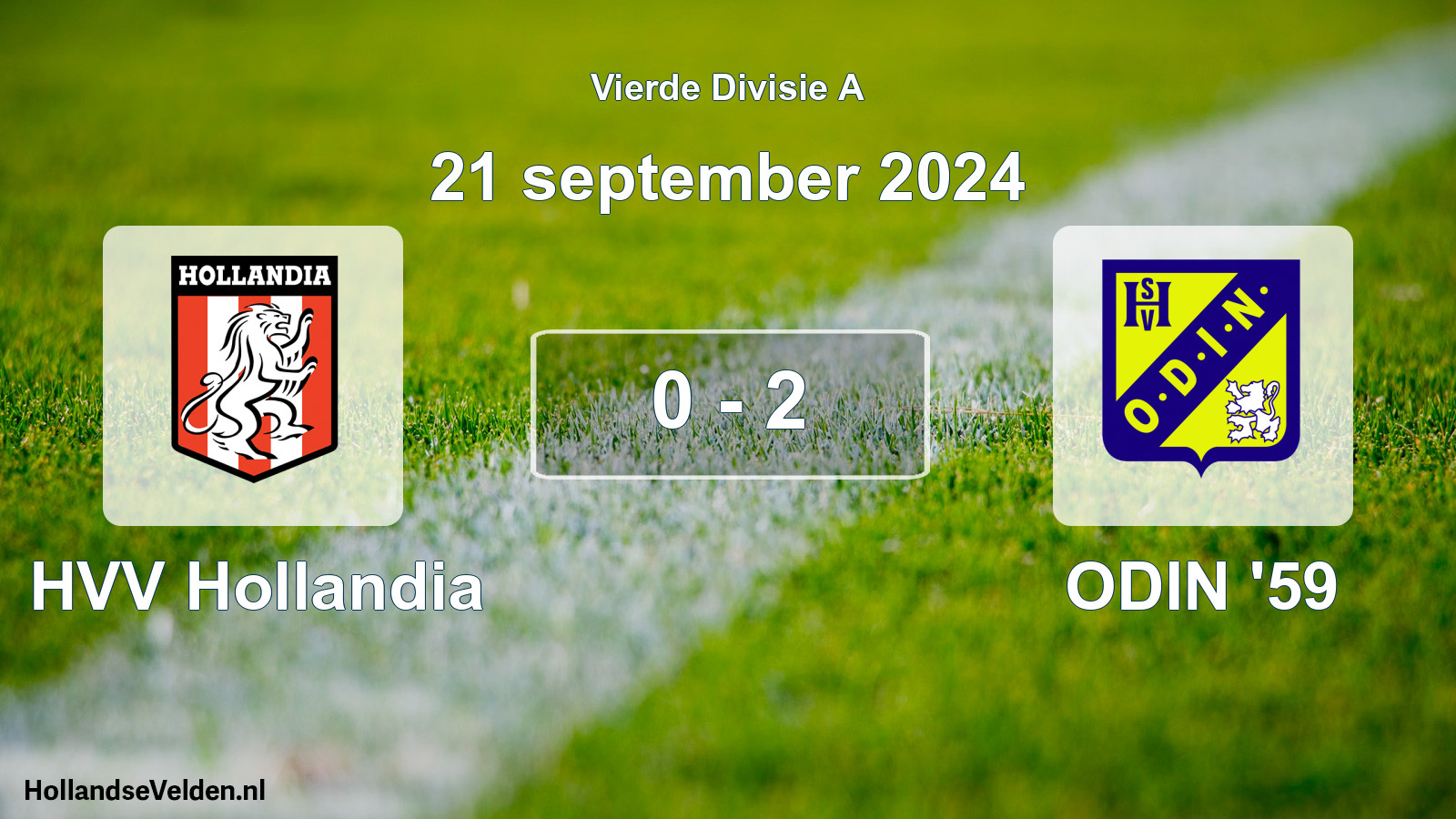 Gespeelde wedstrijd: HVV Hollandia - ODIN '59 0 - 2 (21 september 2024)