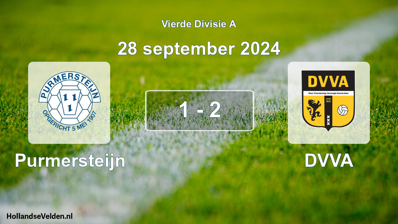 Gespeelde wedstrijd: Purmersteijn - DVVA 1 - 2 (28 september 2024)