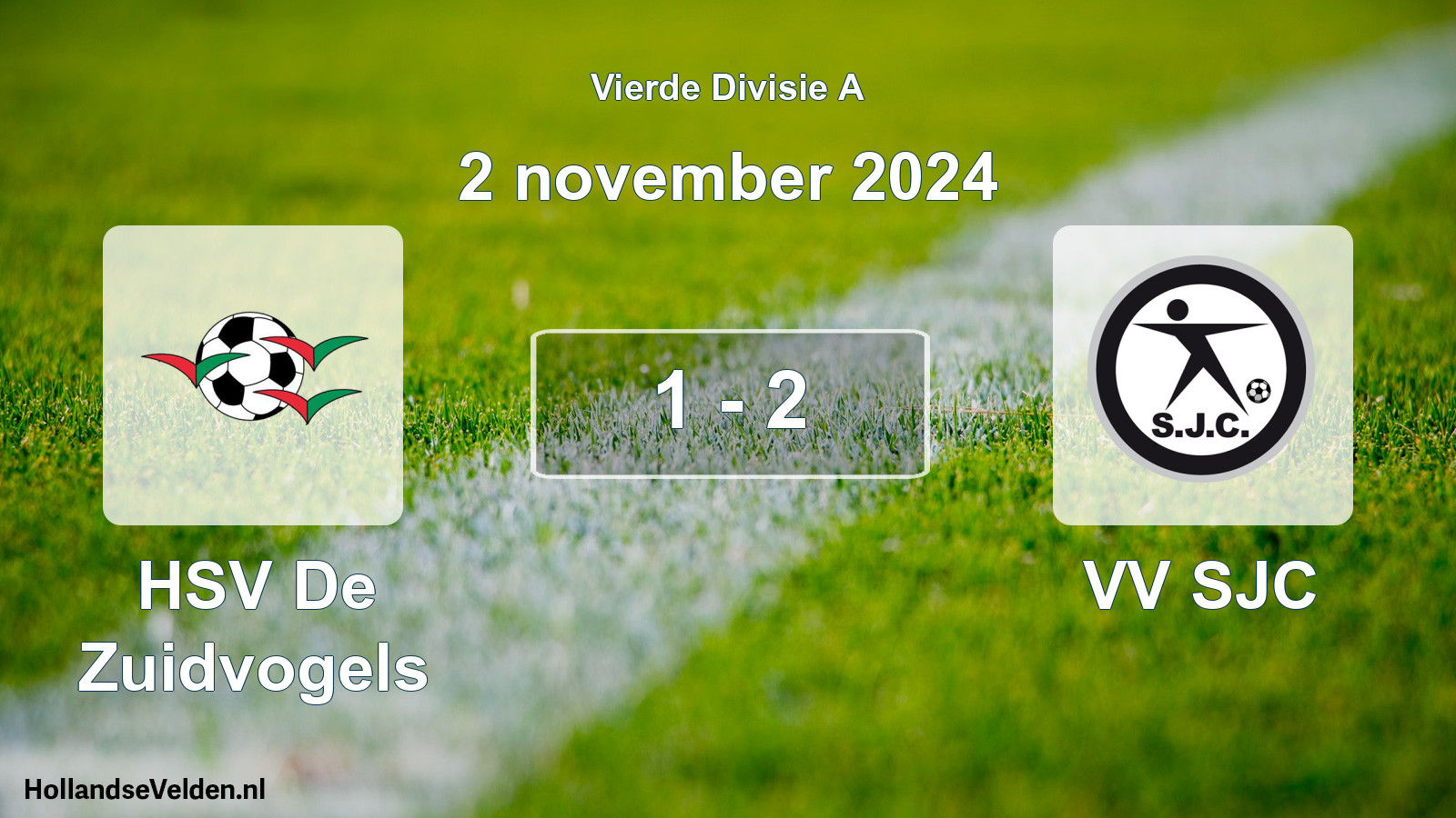 Gespeelde wedstrijd: HSV De Zuidvogels - VV SJC 1 - 2 (2 november 2024)