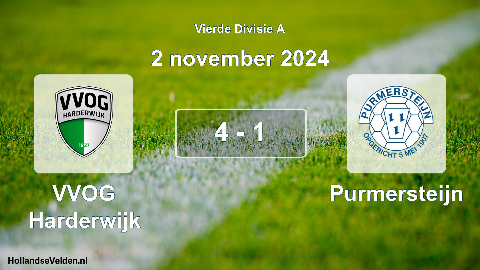 Gespeelde wedstrijd: VVOG Harderwijk - Purmersteijn 4 - 1 (2 november 2024)